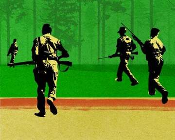 The illustration shows members of the Naxalite rebellion.